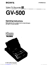 Sony GV-500 Primary Operating Instructions Manual