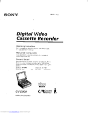 Sony GV-900E - Video Walkman Operating Instructions Manual