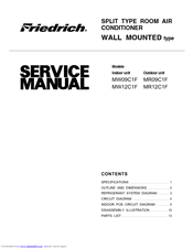 Friedrich MW12C1F Service Manual
