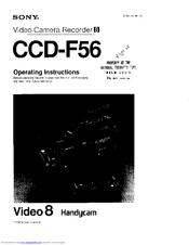 Sony Handycam CCD-F56 Operating Instructions Manual