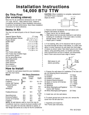 Frigidaire FAH14ER2T - 14,000-BTU Through-the-Wall Air Conditioner Installation Instructions Manual