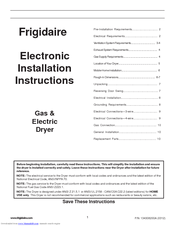 Frigidaire FEQBB30DS0 Installation Instructions Manual