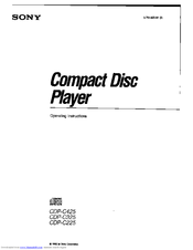 Sony CDP-C325 - Compact Disc Player Operating Instructions Manual