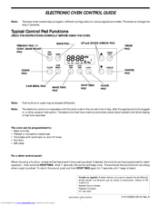 Frigidaire FEB789WCCH Control Manual