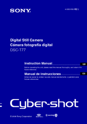 Sony DSC-T77/G Cyber-shot® Instruction Manual
