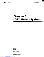 Sony LBT-D570 - Compact Hifi Stereo System Operating Instructions Manual