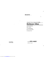 Sony Multiscan 100sx Operating Instructions Manual