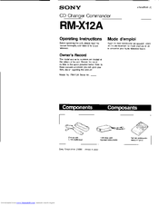 Sony RM-X12A Operating Instructions Manual