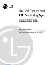 LG RC8015B Use And Care Manual