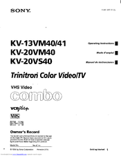 Sony KV-20VS40 Operating Instructions Manual