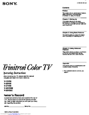 Sony Trinitron KV-29V55M Operating Instructions Manual
