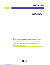 LG W2052V User Manual