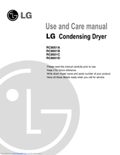 LG RC8001B Use And Care Manual