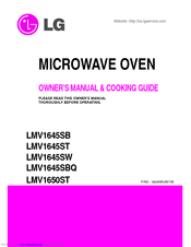 LG LMV1650ST Owner's Manual & Cooking Manual