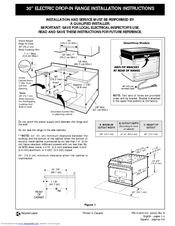 Frigidaire FED387CHSC Installation Instructions Manual