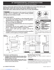 Frigidaire FFGF3005MW Installation Instructions Manual
