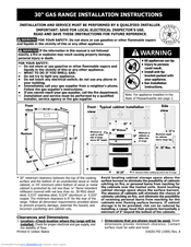 Frigidaire FGGF304DLW Install Manual