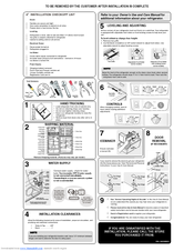 Frigidaire FRT18IS6JQ - 18.2 cu. Ft. Refrigerator Install Manual