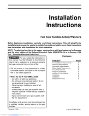 Frigidaire GLTF530DS0 Installation Instructions Manual