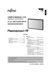 Fujitsu Plasmavision P50XCA30WH User Manual