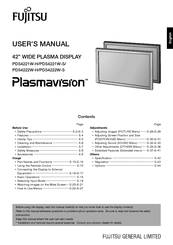 Fujitsu Plasmavision PDS4222W-S User Manual
