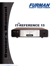 Furman ITReference15 Owner's Manual