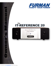 Furman IT-Reference 20 Owner's Manual