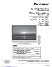 Panasonic TC-23LX60, TC-26LX60C, TC-26LX60L, TC-32LX60C, TC-32LX60L Operating Instructions Manual