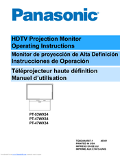 Panasonic PT-47WX54 Operating Instructions Manual