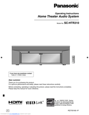 Panasonic SCHTR310 - DVD HOME THEATER AUDIO SYSTEM Operating Instructions Manual