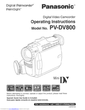 Panasonic PVDV800D - DIGITAL VIDEO CAMCOR Operating Manual