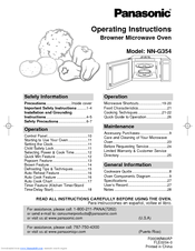 Panasonic NNG354MF - MICROWAVE - 0.7 CUFT Operating Instructions Manual