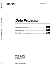 Sony VPL-CX75 Operating Instructions Manual