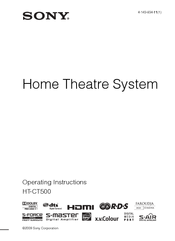 Sony HT-CT500  (HT-CT500) Operating Instructions Manual