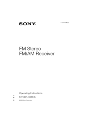 Sony STR-DA1500ES Operating Instructions Manual