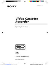 Sony SLV-ED313SG Operating Instructions Manual