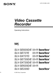 Sony ShowView SLV-SE727E Operating Instructions Manual