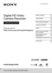 Sony Handycam HDR-CX210E Operating Manual