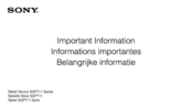 Sony SGPT113BE/S Important Information Manual