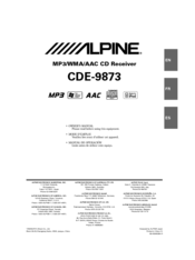 Alpine CDE-9873 Owner's Manual