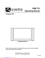Audiovox FPE4217P Operating Manual