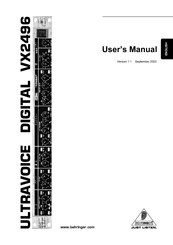 Behringer Ultravoice Digital VX2496 User Manual