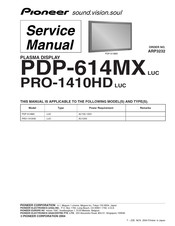 Pioneer Elite PureVision PRO 1410HD Service Manual