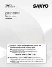 Sanyo FW50D48F Owner's Manual