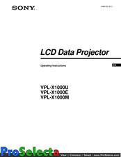 Sony VPL-X1000U Operating Instructions Manual