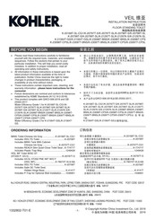 Kohler VEIL K-21297K-S-0 Installation Instructions Manual