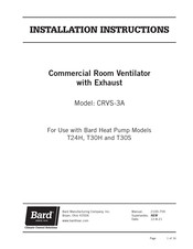 Bard CRVS-3A Installation Instructions Manual