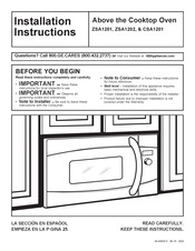 GE ZSA1202J4SS Installation Instructions Manual
