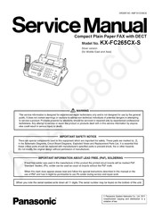 Panasonic KX-FC265CX-S Service Manual