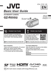 JVC EverioR GZ-R550A Basic User's Manual